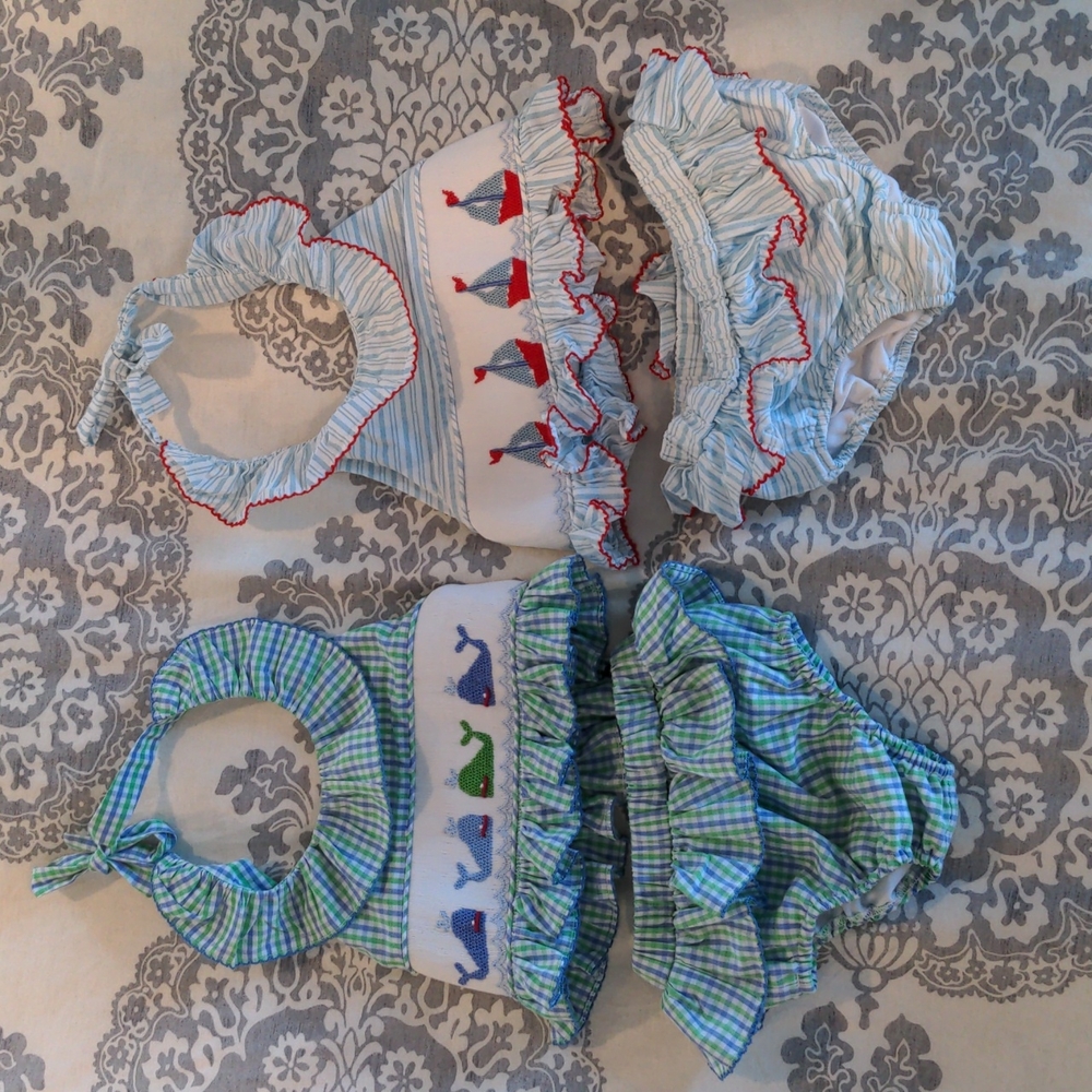 Smocked Shrimp & Grits Kids Swimsuits